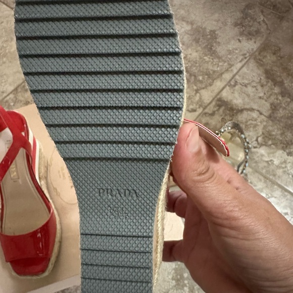 New Prada wedges shoes Red size 36.5 - Picture 12 of 12